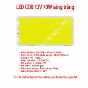 Chip LED COB siêu sáng 12V 70W sáng trắng